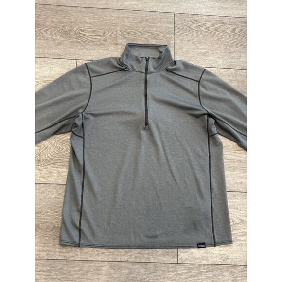 Patagonia Capilene Polartec Mens Large Grey Midweight Base Layer Pullover Zip - Picture 1 of 8